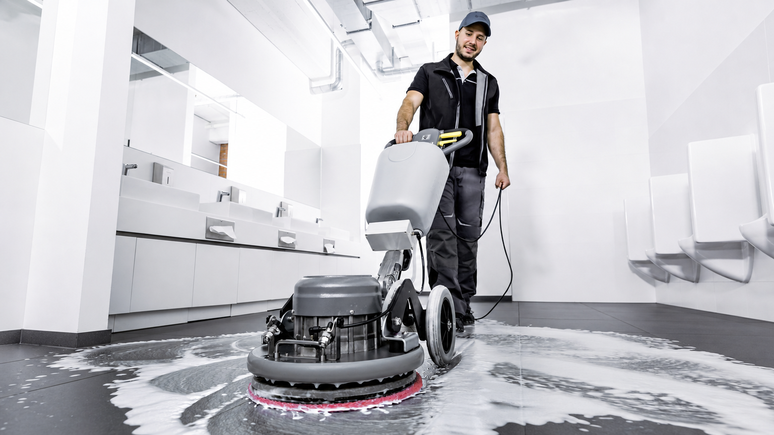 Lavagem de Piso com a Lavadora Orbital Profissional Kärcher BDS 43 Orbital